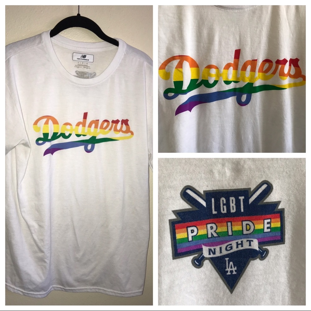 Dodgers LGBT LA Pride Month Rainbow T-shirt Size L